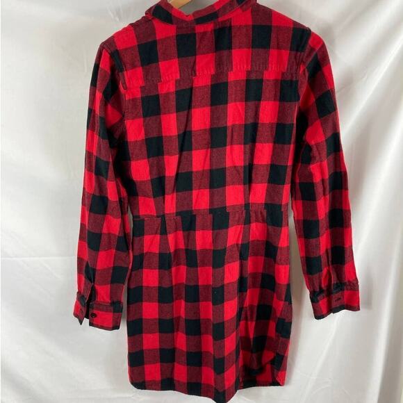 Elan Women's Flannel Long-Sleeve Tie-Front Midi Shirt Dress Size Medium - Picture 6 of 6